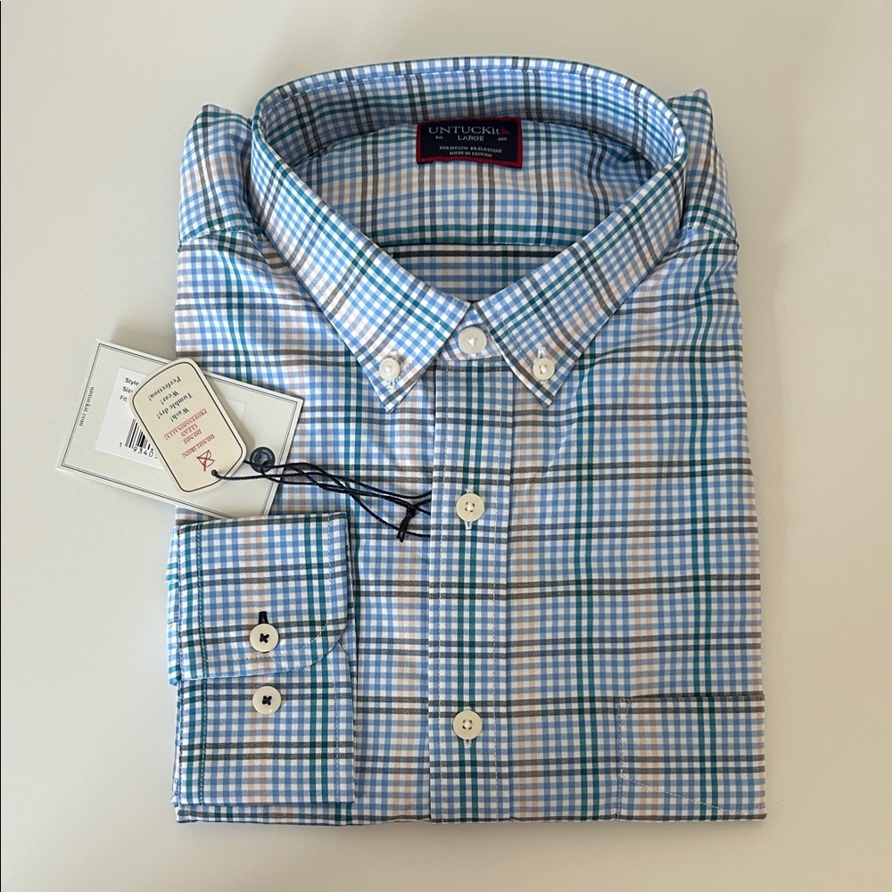 UNTUCKit Men's Multicolor Checkered Shirt